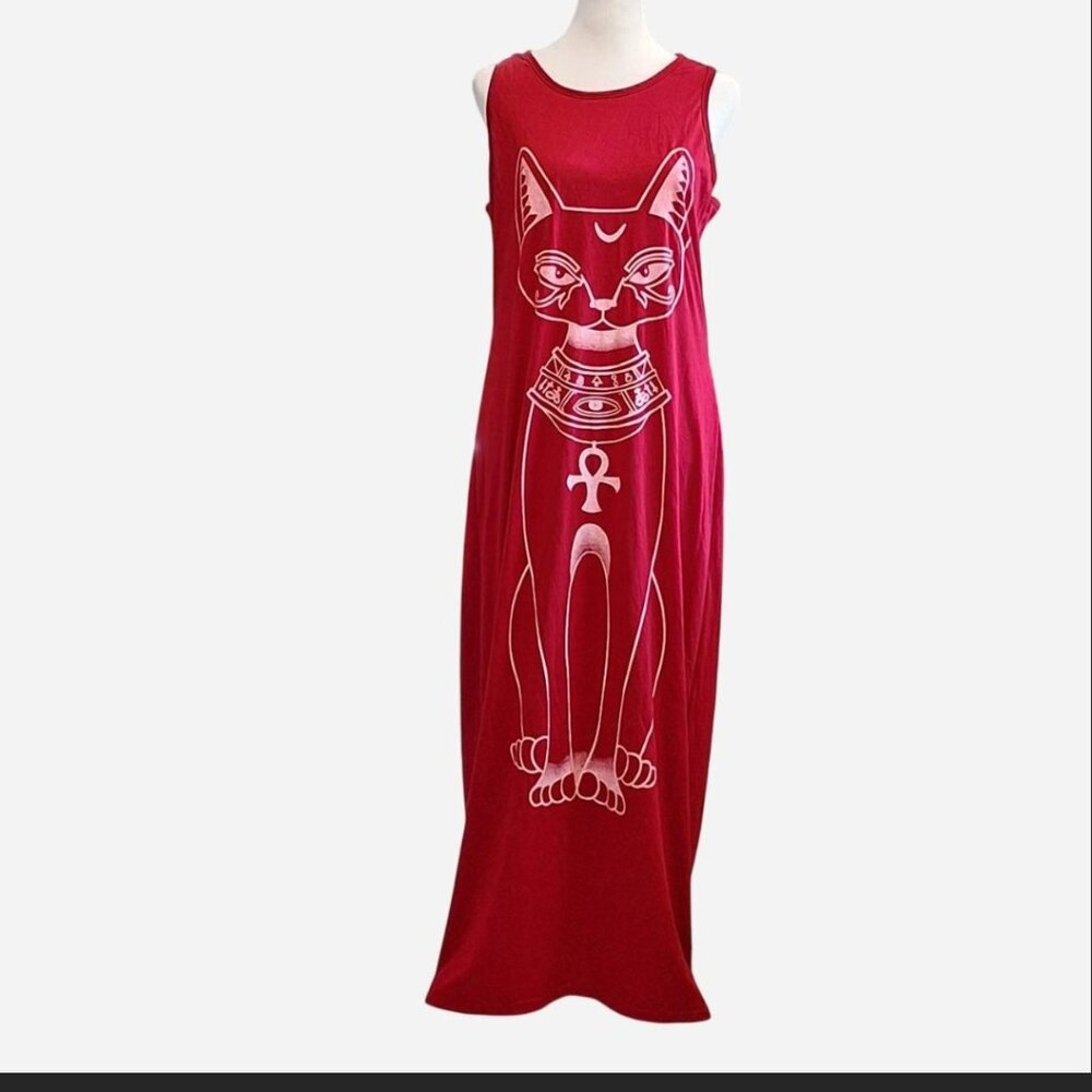 Nilanki, red maxi dress, size large